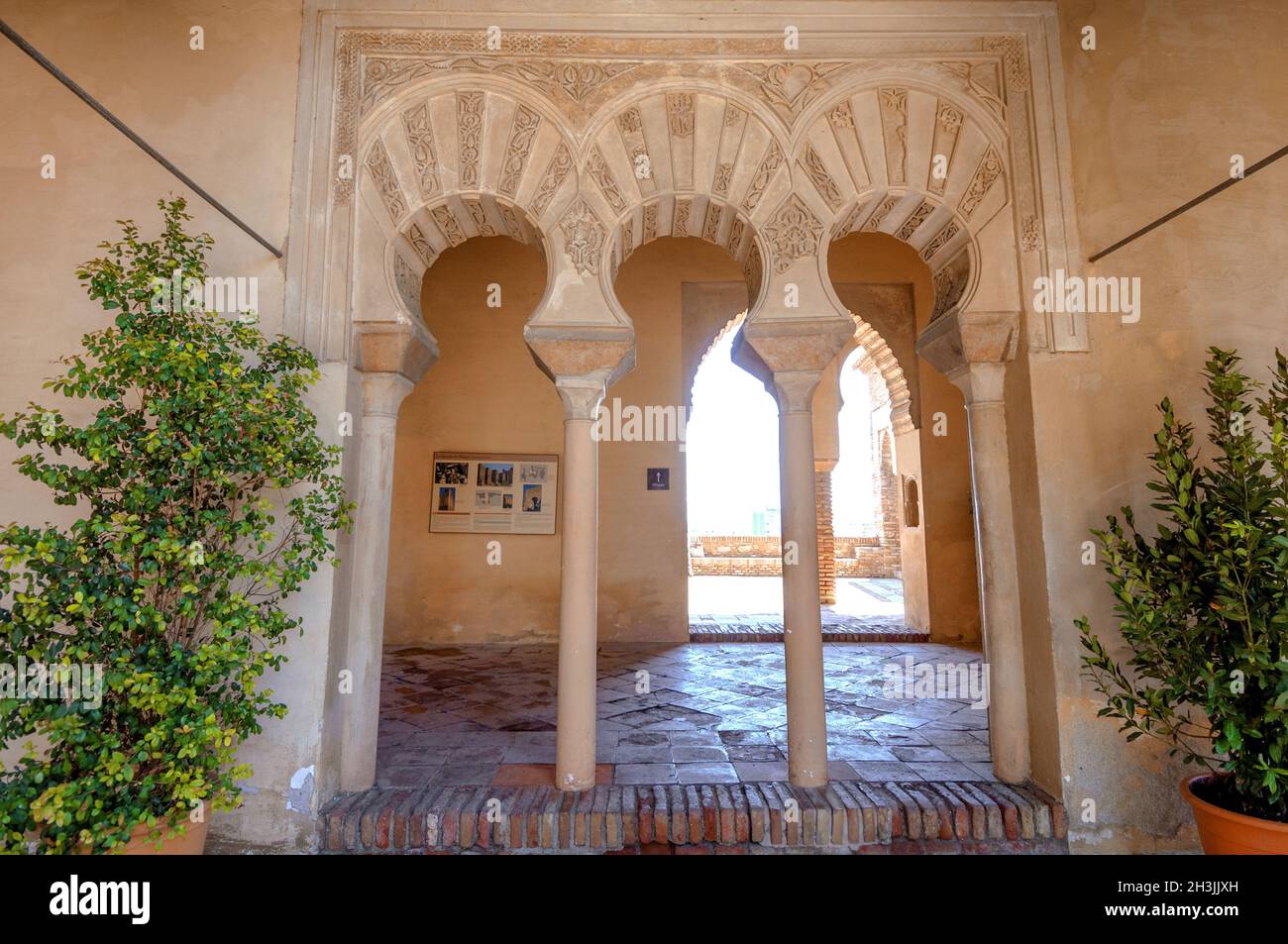 Interior of the Alcazaba of Malaga, Spain Stock Photo