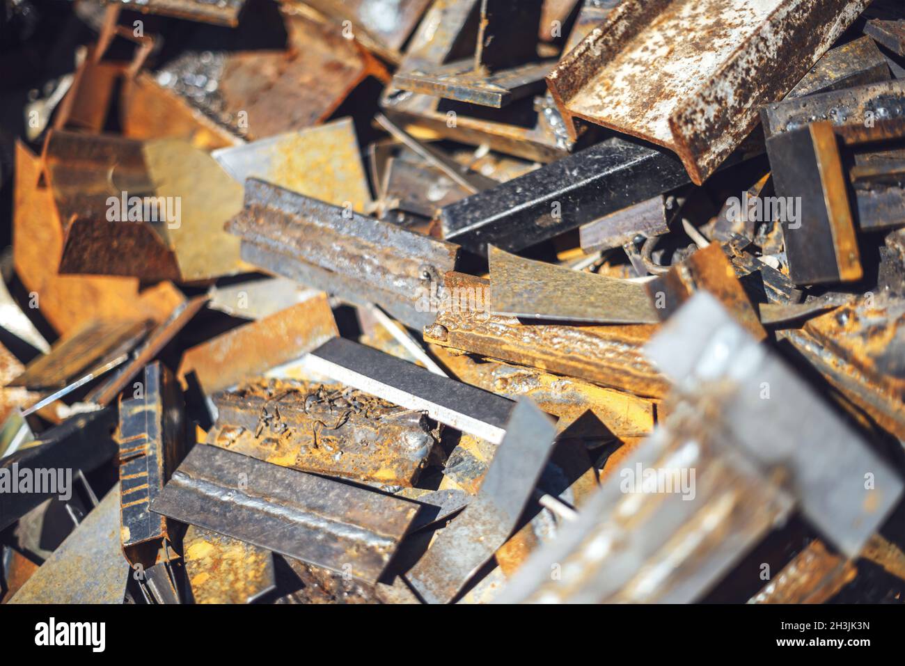 Closeup pile of scrap metal junk garbage Stock Photo Alamy