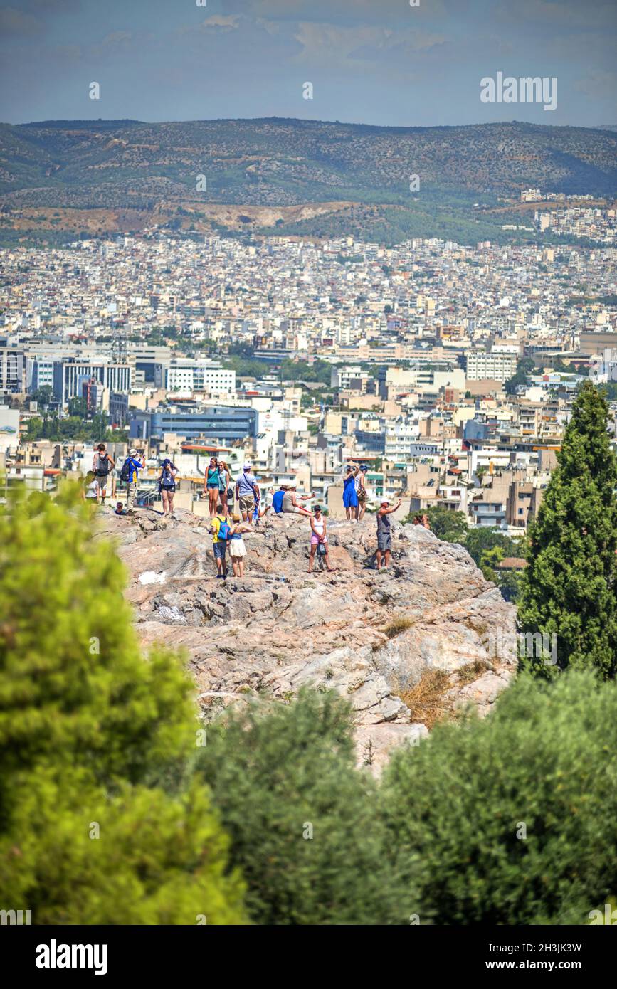 View from the Acropolis in Athens, Greece Stock Photo