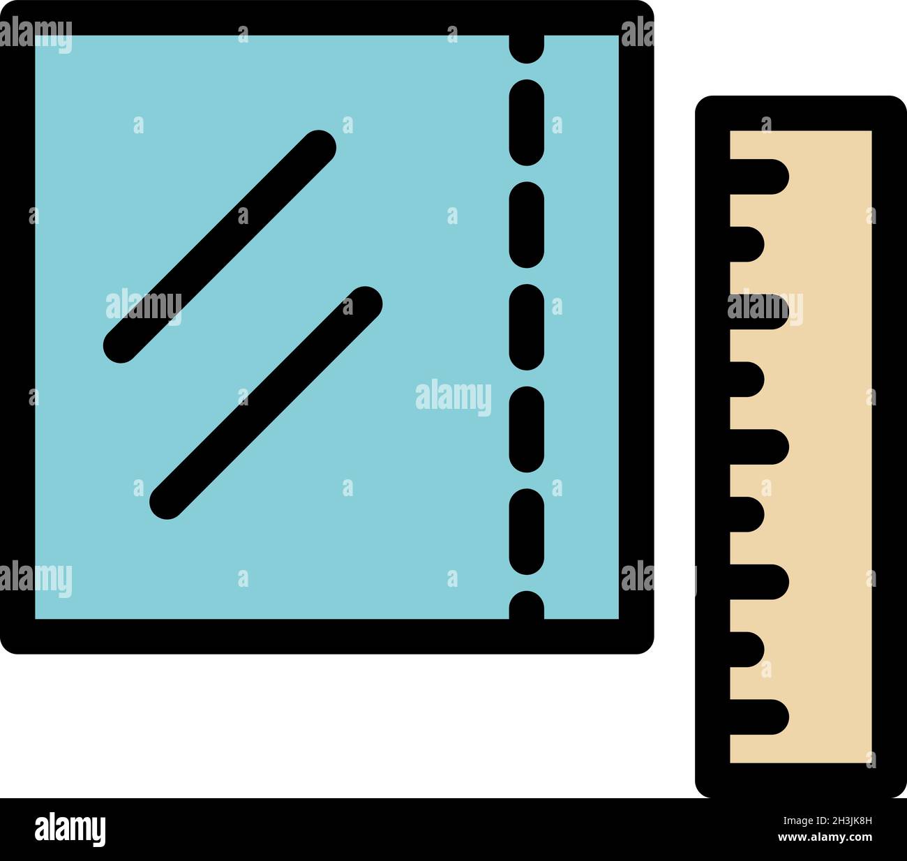 Textile measurement icon. Outline textile measurement vector icon color