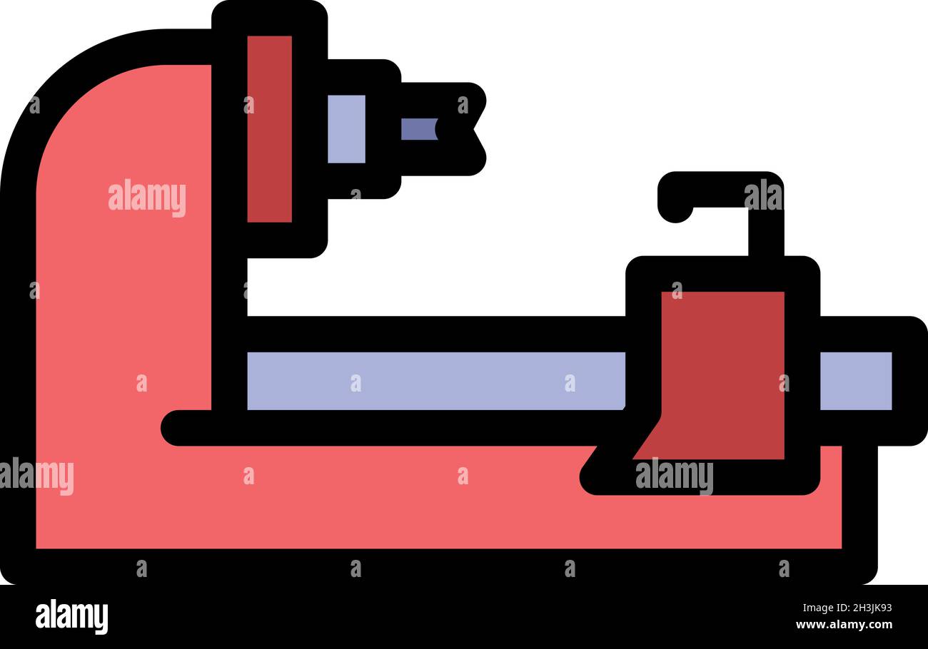 Computer milling machine icon. Outline computer milling machine vector icon color flat isolated Stock Vector