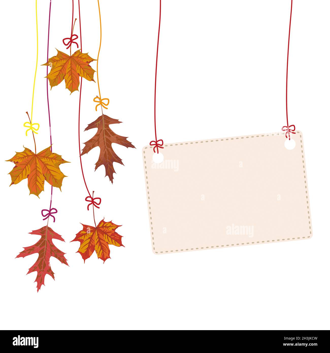 Hanging Autumn Foliage Banner Stock Photo