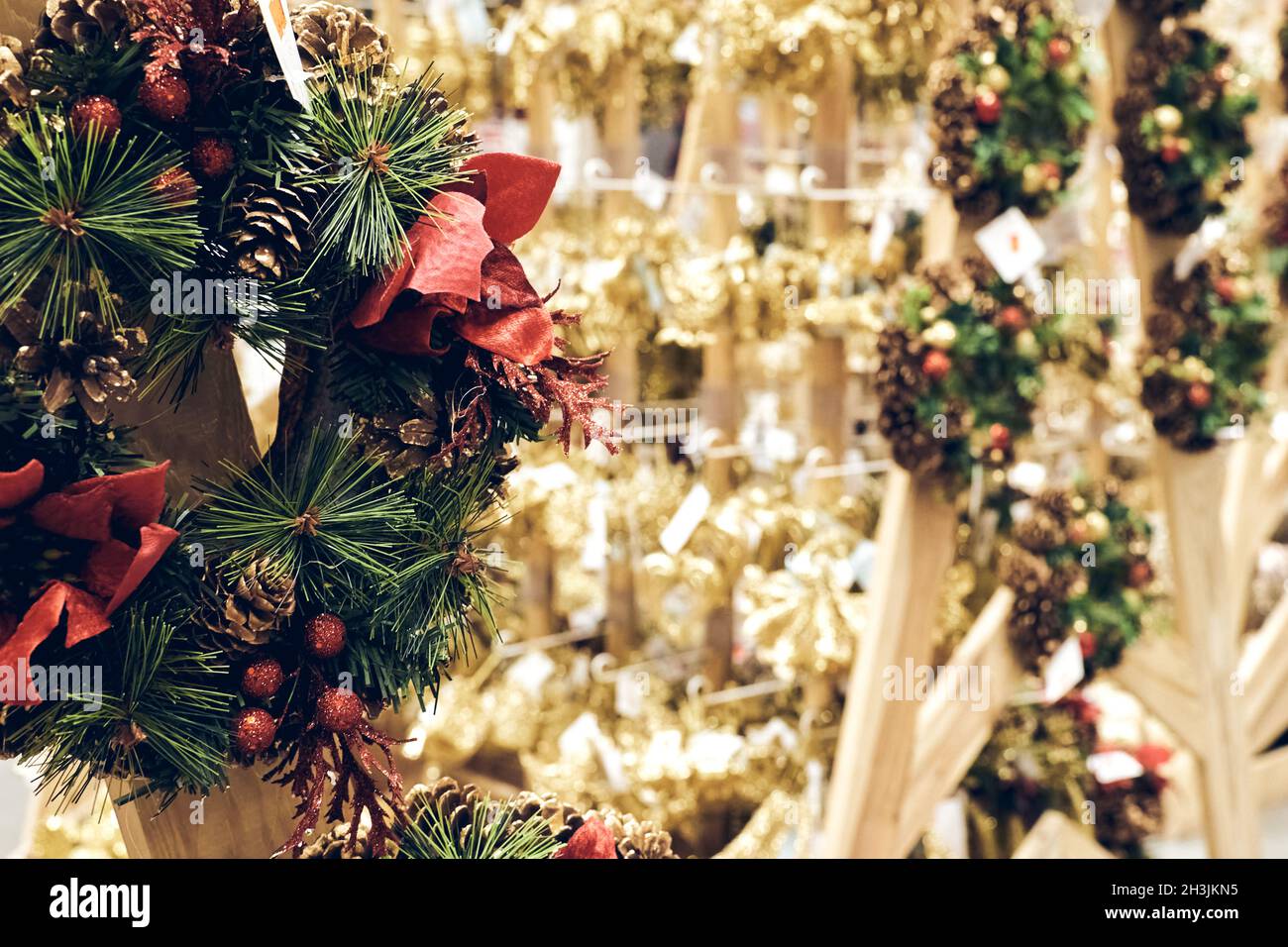 Shop Window Iridescent Christmas Decorations Made Stock Photo 1168120924
