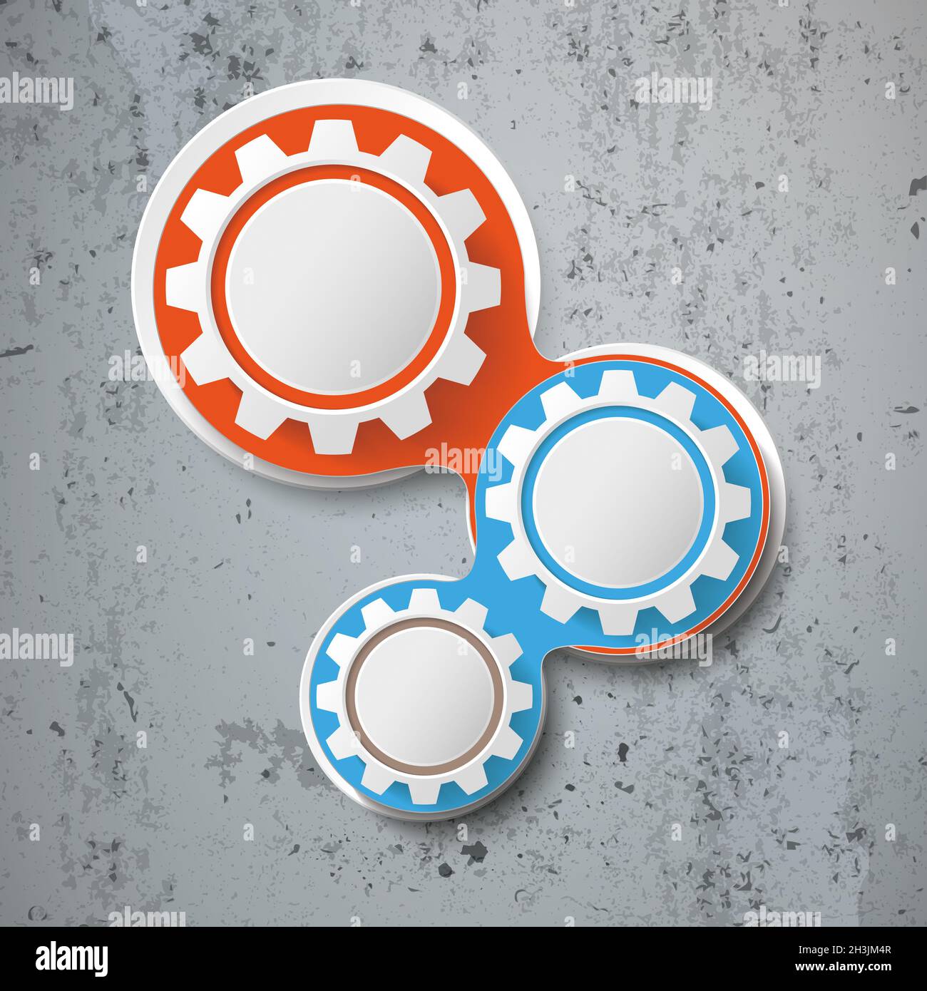 Infographic Chains White 3 Gears Concrete PiAd Stock Photo