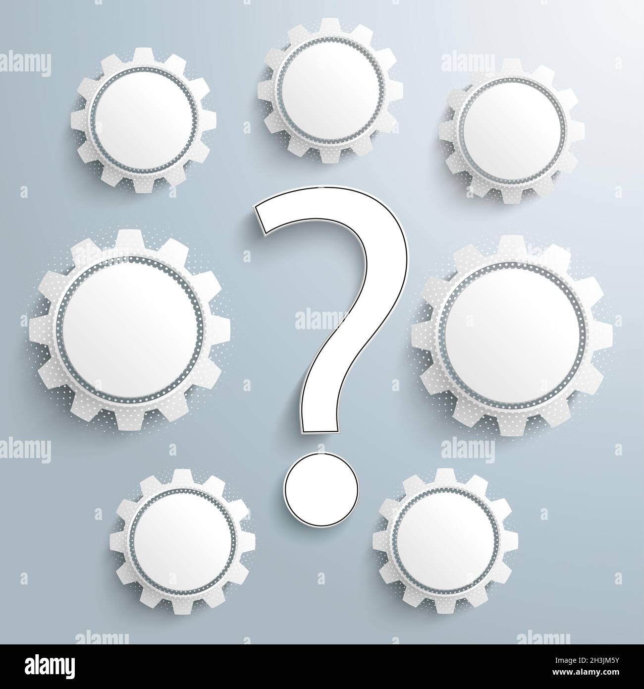 Question 7 Gears Infographic PiAd Stock Photo Alamy