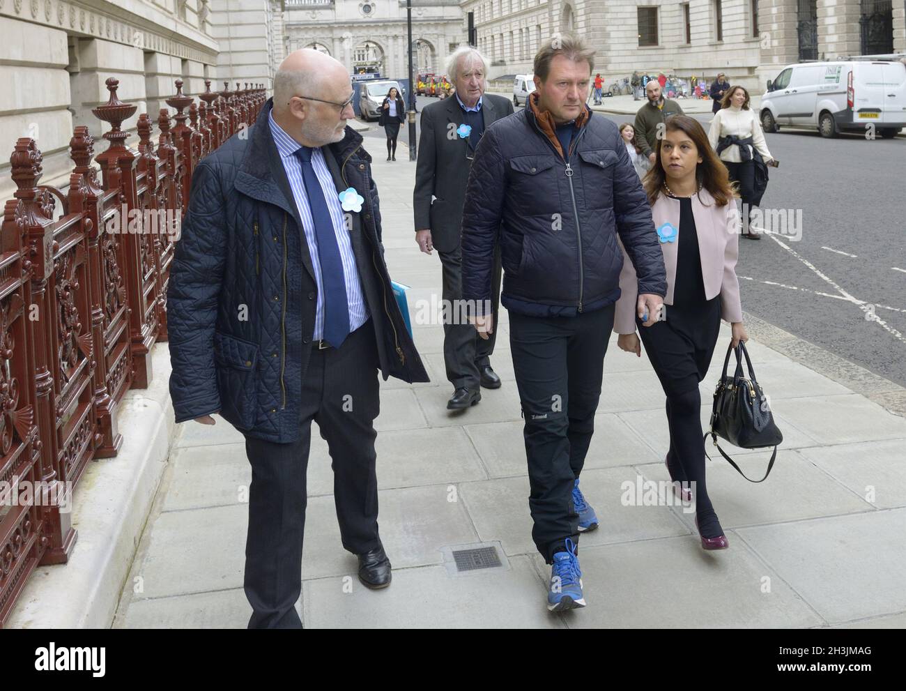 Richard Ratcliffe - husband of Nazanin Zaghari-Ratcliffe, detained in Iran - on his way to meet with Foreign Secretary Liz Truss on the fifth day of h Stock Photo