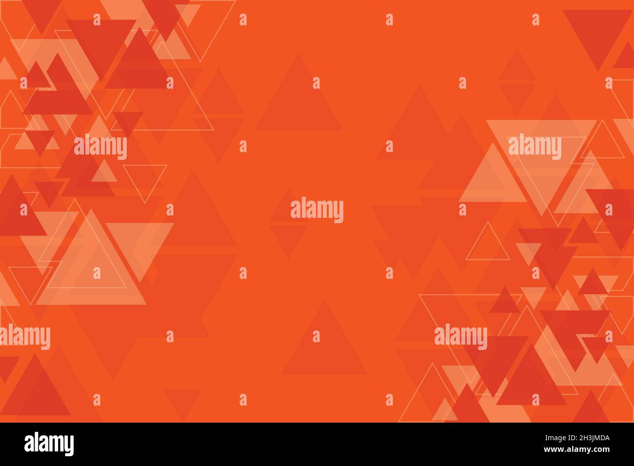 Vector geometric triangle orange and red background, abstract pattern, symmetrical and geometrical template, graphic layout, triangles Stock Vector