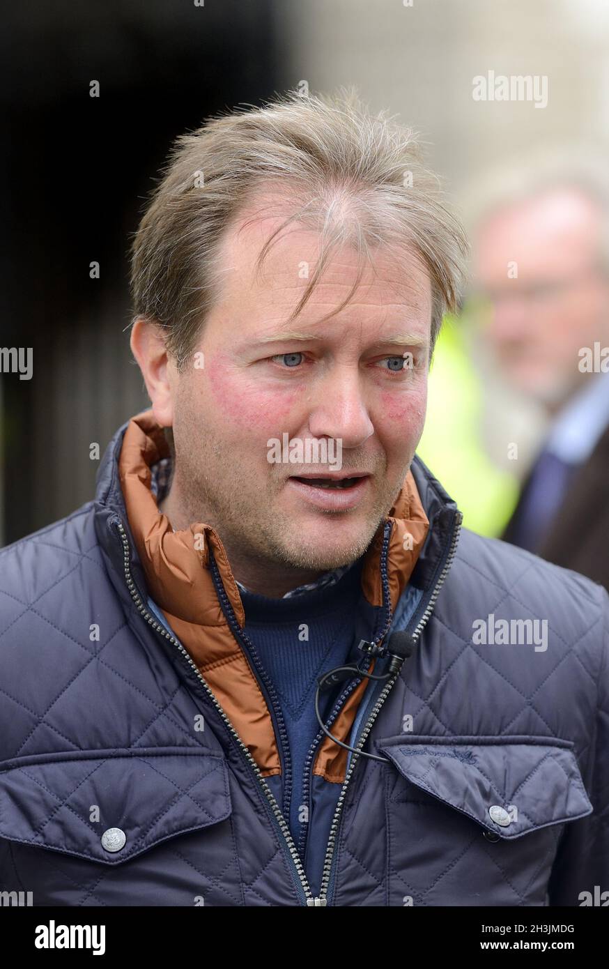 Richard Ratcliffe - husband of Nazanin Zaghari-Ratcliffe, detained in Iran - just before a meeting with Foreign Secretary Liz Truss on the fifth day o Stock Photo