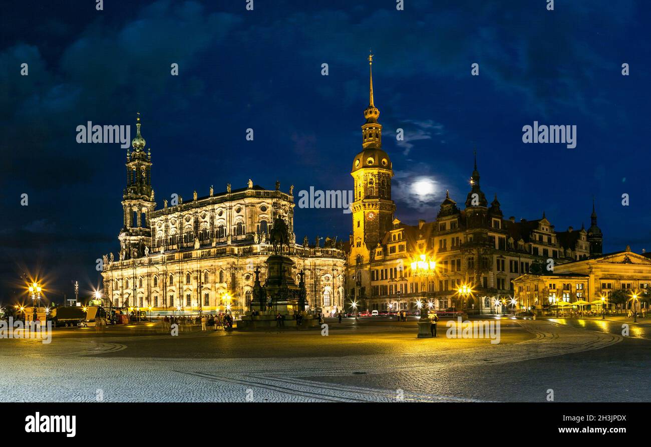 Night view of Dresden. Stock Photo