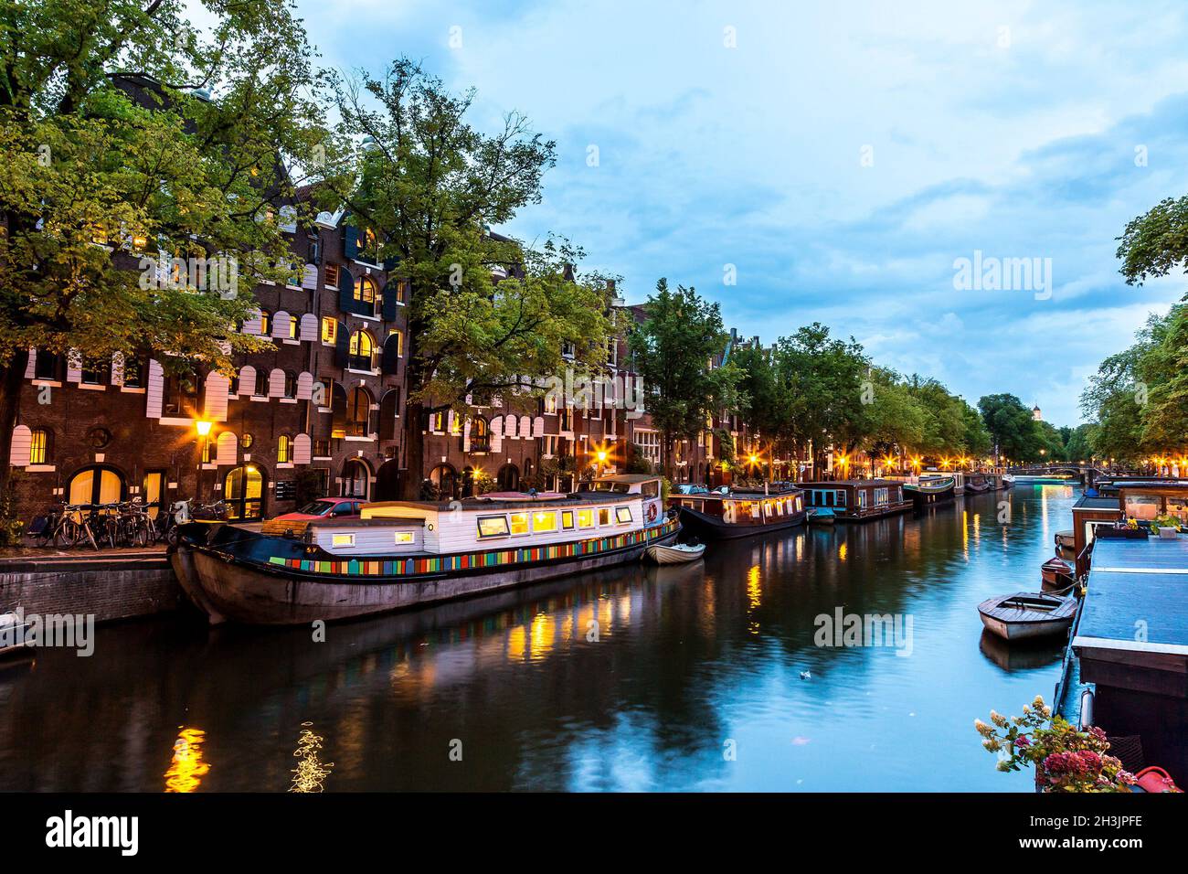 Amsterdam at night Stock Photo