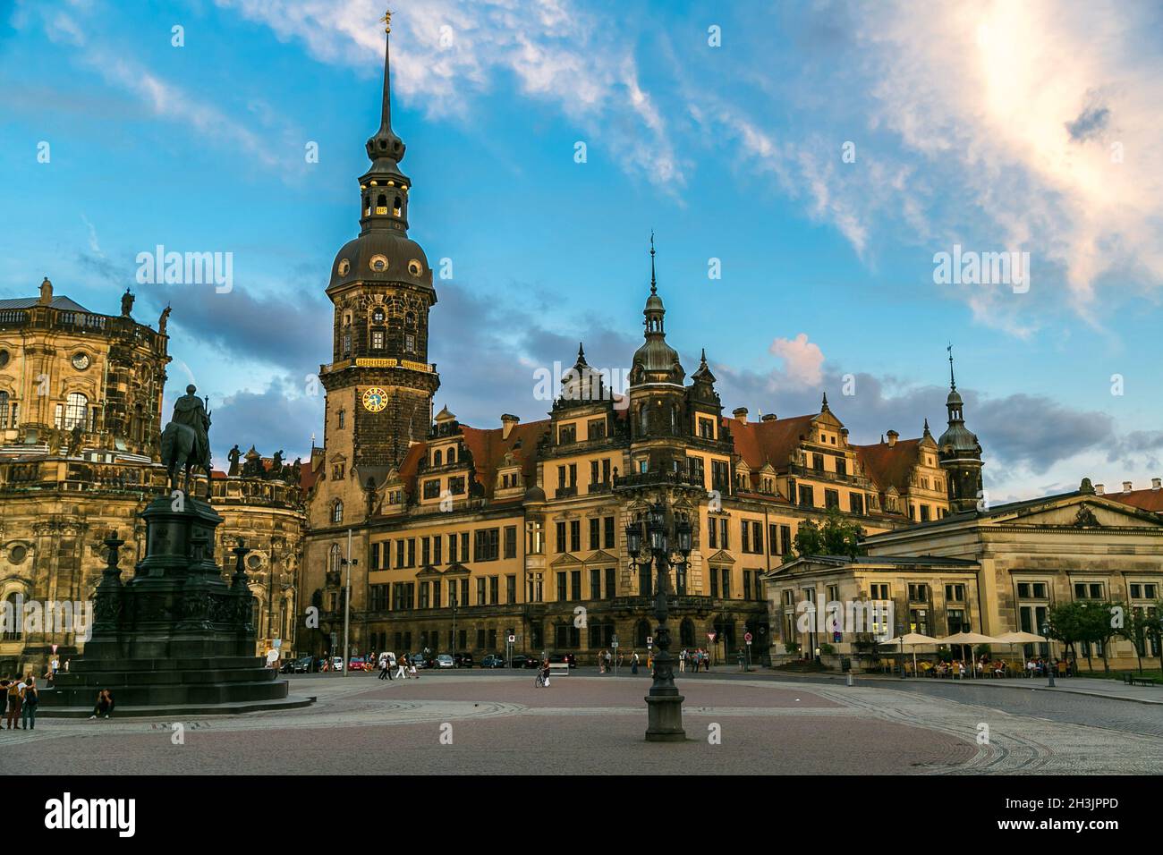 Sunset view of Dresden. Stock Photo