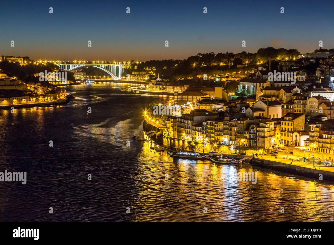 Porto in Portugal at night Stock Photo