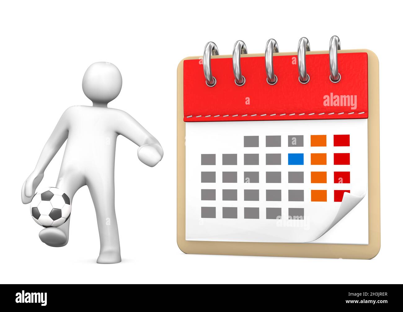 Manikin Calendar Football Stock Photo