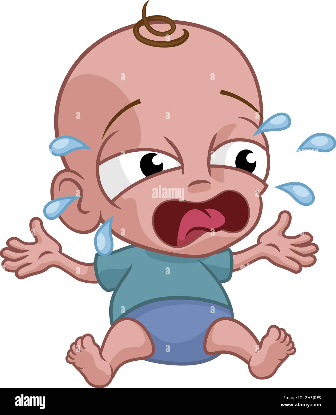 Cute Crying Baby Infant Child Cartoon Character Stock Vector Image & Art -  Alamy