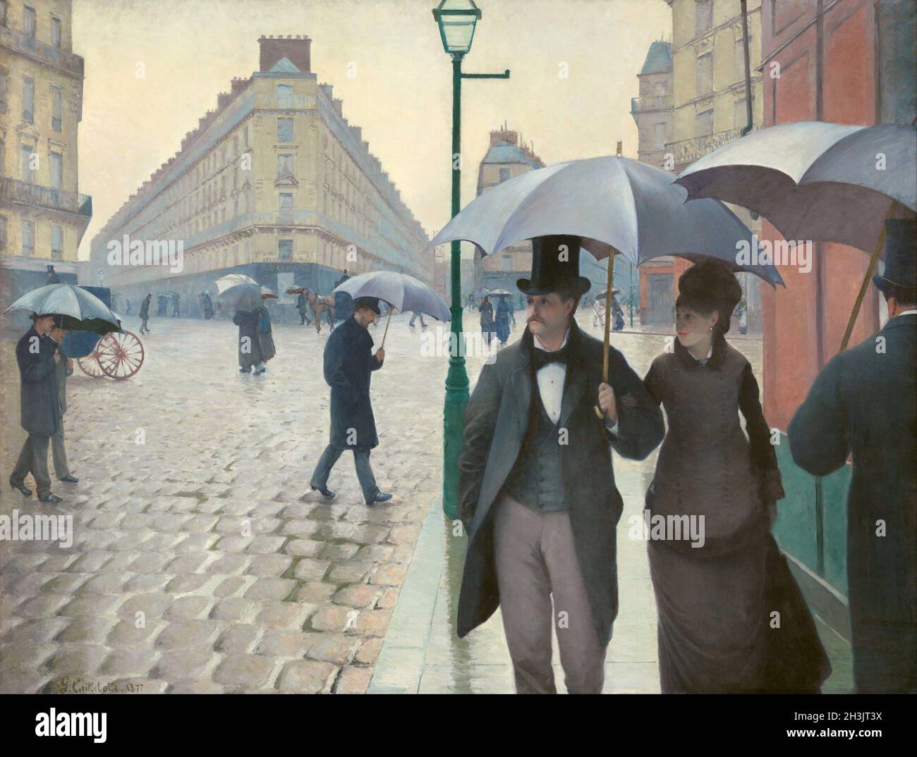 Rue de Paris, temps de pluie, Paris Street in Rainy Weather, Artist Gustave Caillebotte (1848