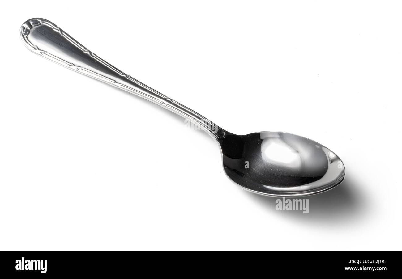 Stainless cutlery spoon isolated on white background Stock Photo - Alamy