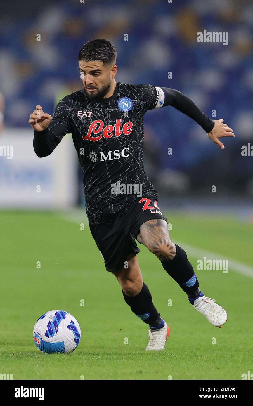 Napoli, Italia. 28th Oct, 2021. Lorenzo Insigne of SSC Napoli during the  Serie A 2021/2022 football match between SSC Napoli and Bologna FC at Diego  Armando Maradona stadium in Napoli (Italy), October