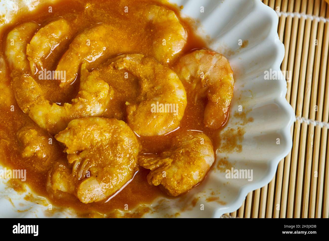 Acorda de camarao - traditional shellfish bread soup, Portuguese dish Stock Photo