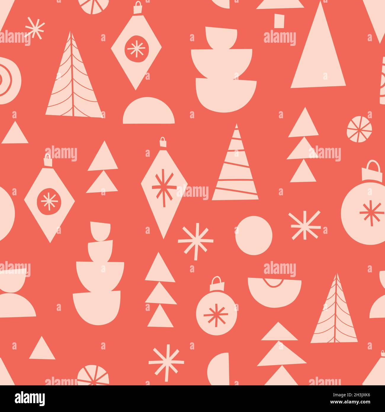 Modern Christmas background red. Seamless Vector pattern with festive ...
