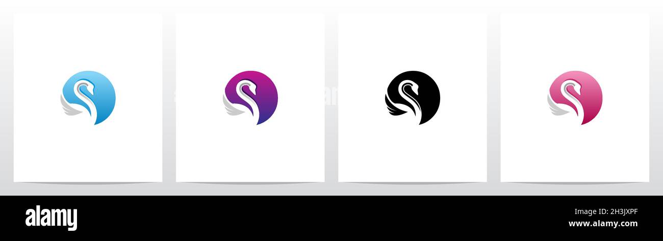 Swan On Letter Logo Design O Stock Vector Image & Art - Alamy