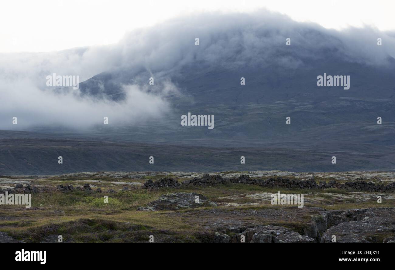 Typical Icelandic Landscape With Volcanoes And Mountains Stock Photo 