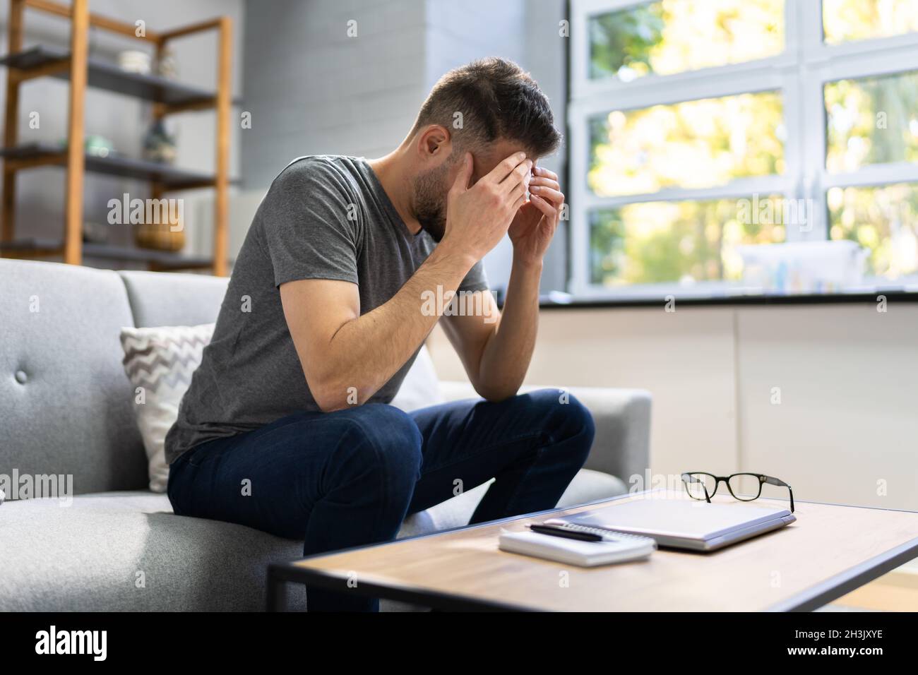 Vertigo Dizzynes. BPPV Head Brain Stroke And Canaliths Stock Photo