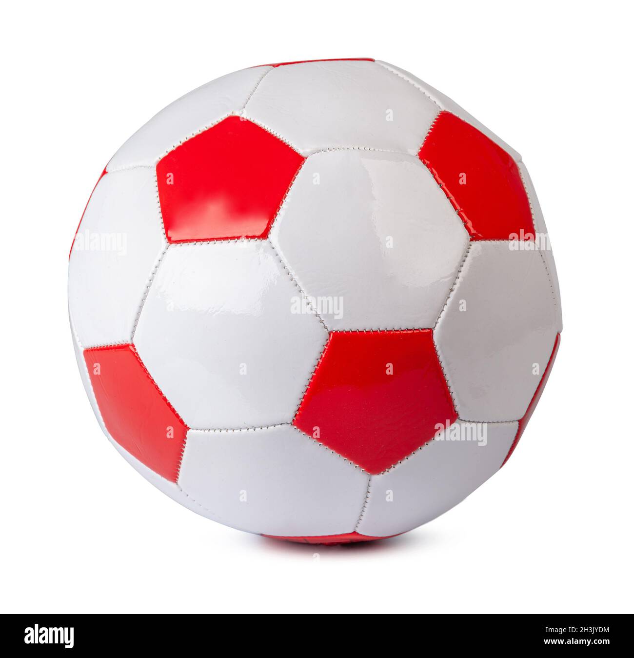 Red and white soccer ball isolated on white background Stock Photo - Alamy