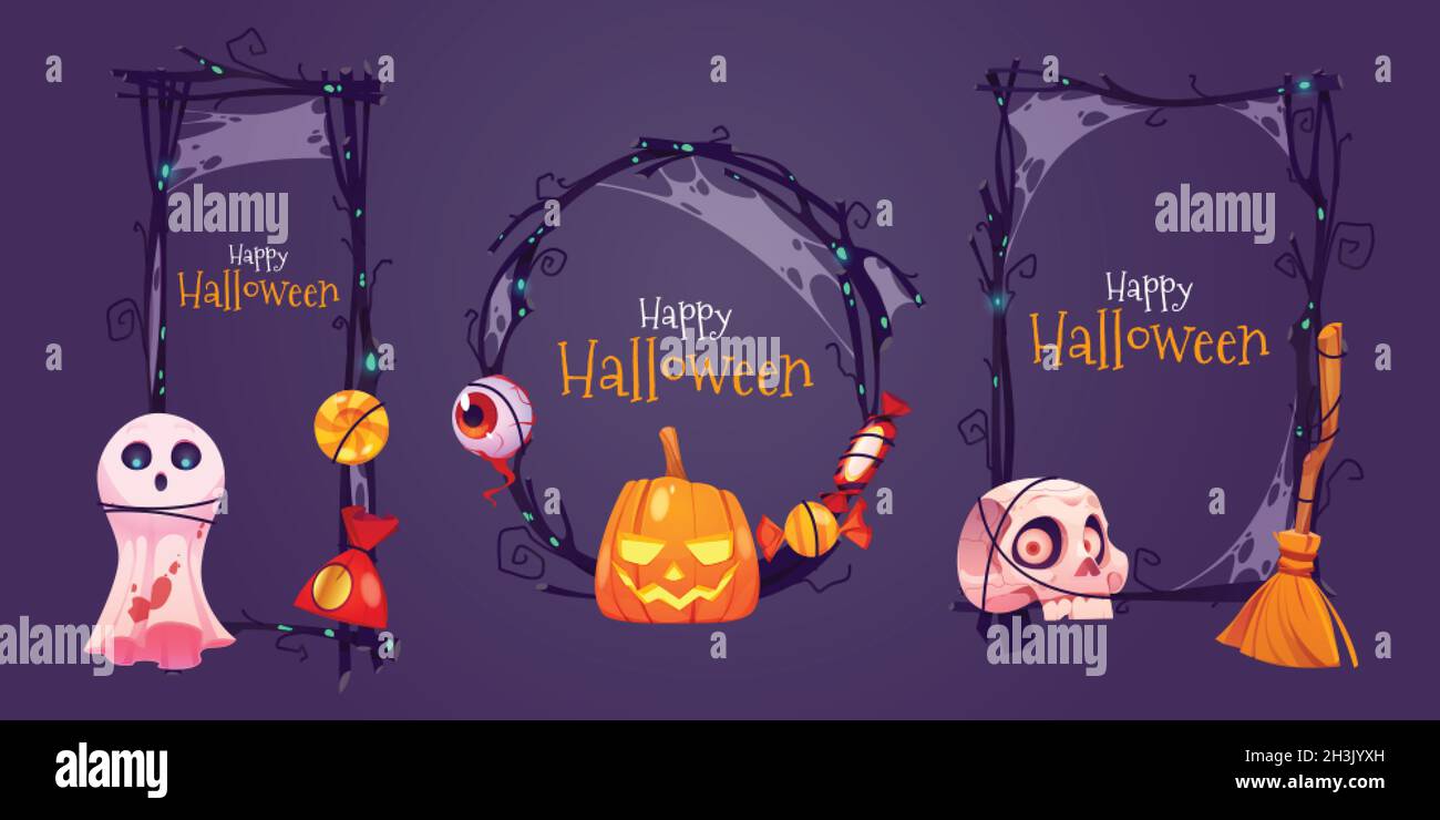 flat halloween halloween frame vector design illustration Stock Vector ...