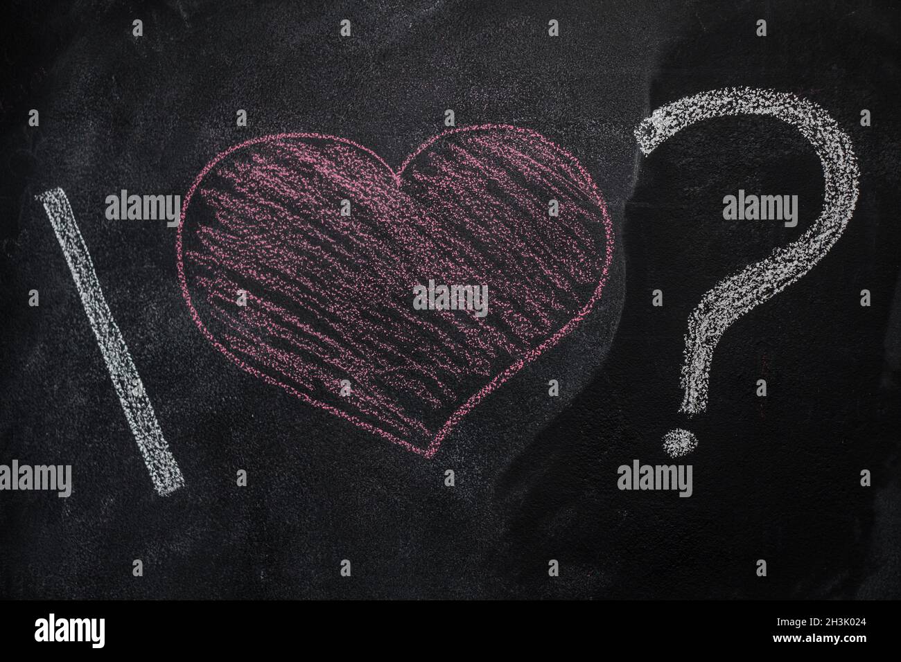 The message I love? on chalkboard Stock Photo