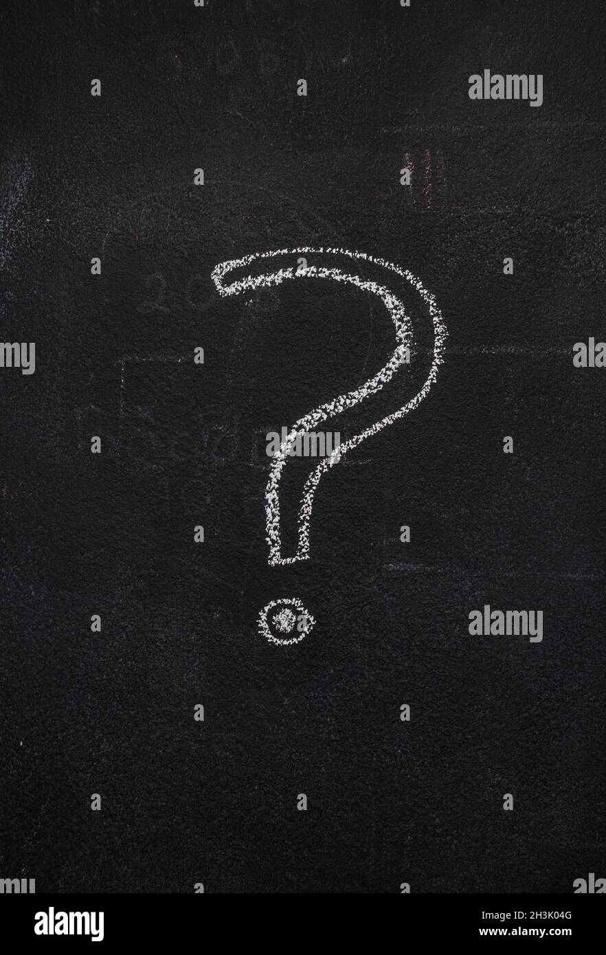Question mark on black chalkboard Stock Photo Alamy