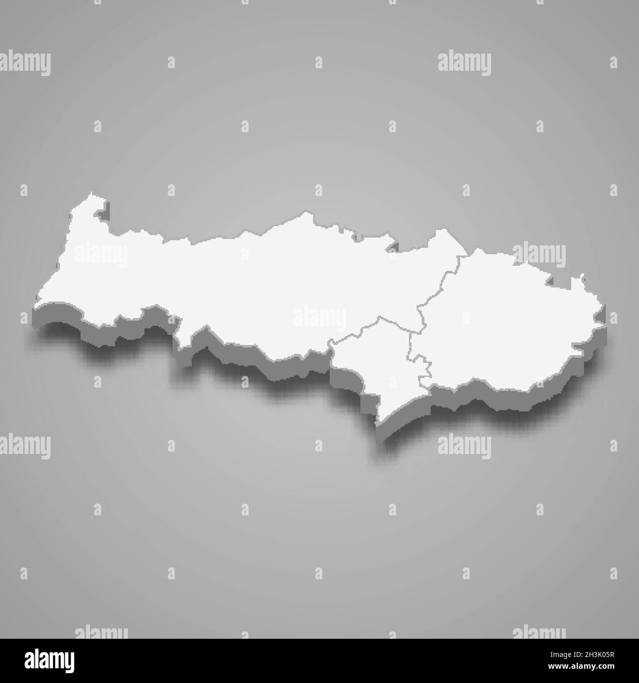 3d isometric map of Val-d'Oise is a department in France, vector ...