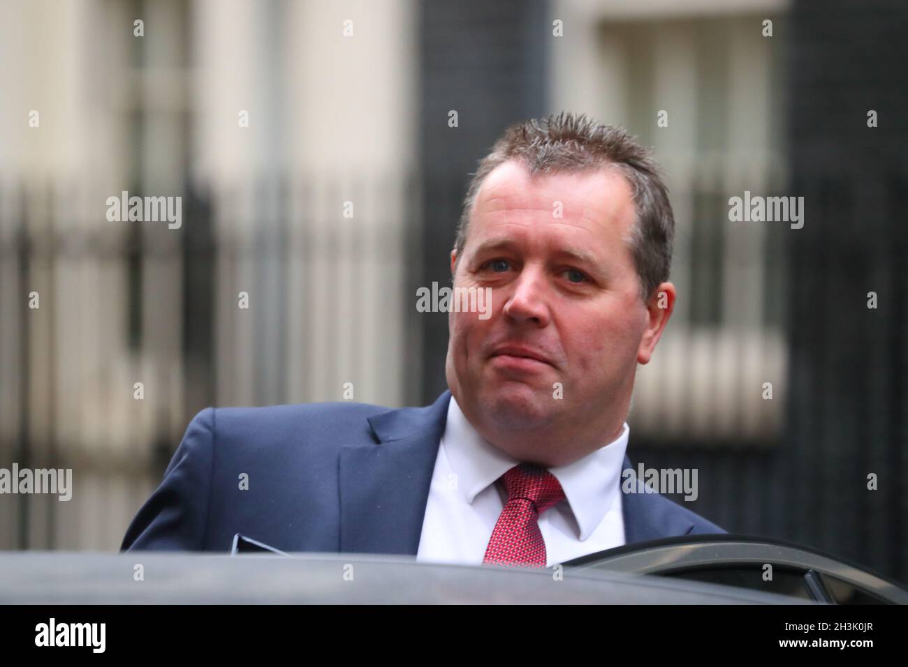 Chief Whip Mark Spencer leaves after a meeting at Downing Street, Westminster, London, UK Stock Photo