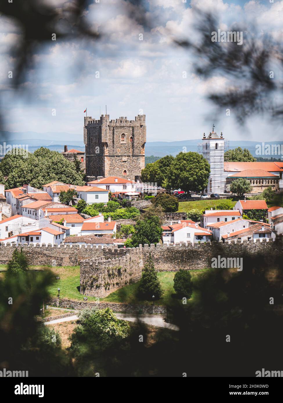 braganca castle, portugal, in vertical frame Stock Photo