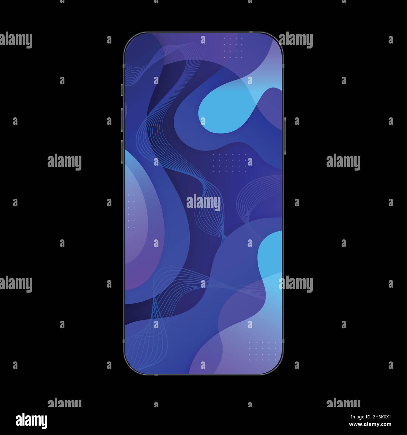 Smartphone mockup with blue gradient background. Vector illustration Stock Vector