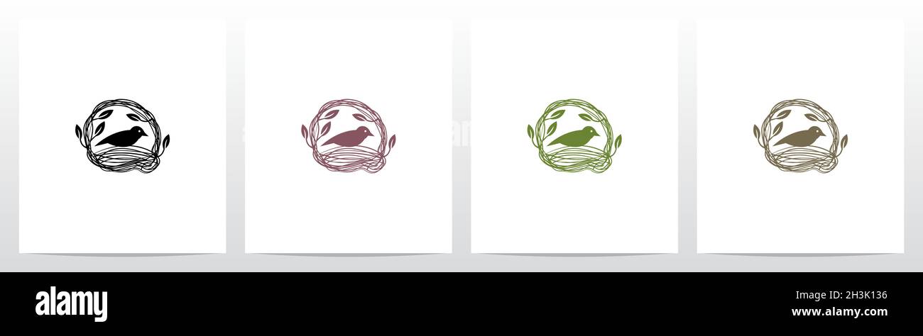 Letter Shaped Nest Logo Design Q Stock Vector