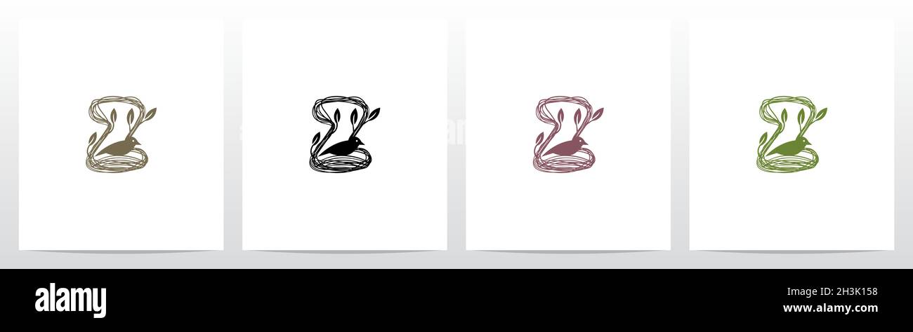 Letter Shaped Nest Logo Design Z Stock Vector