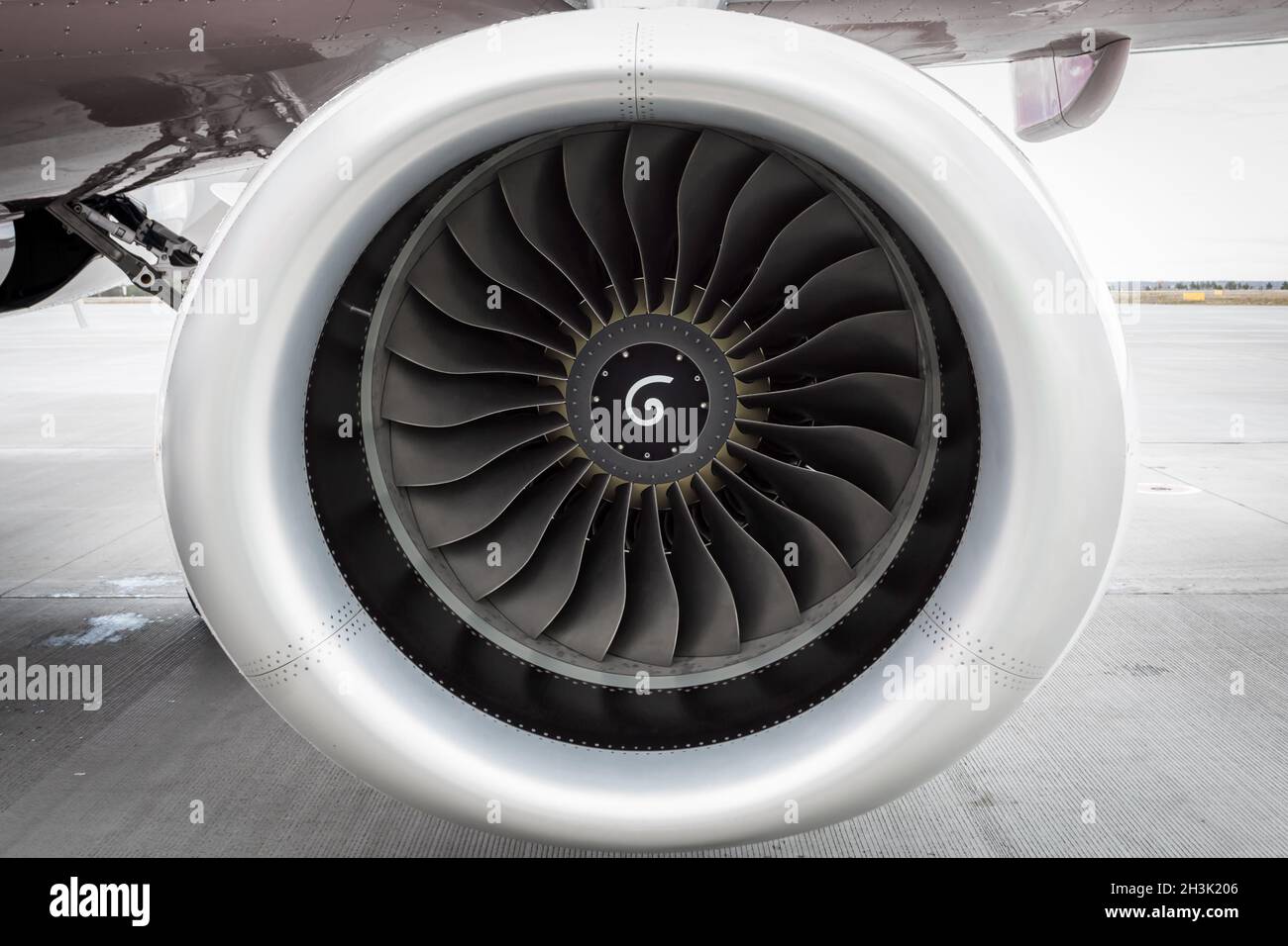 Close-up of the engine of the airplane Stock Photo - Alamy
