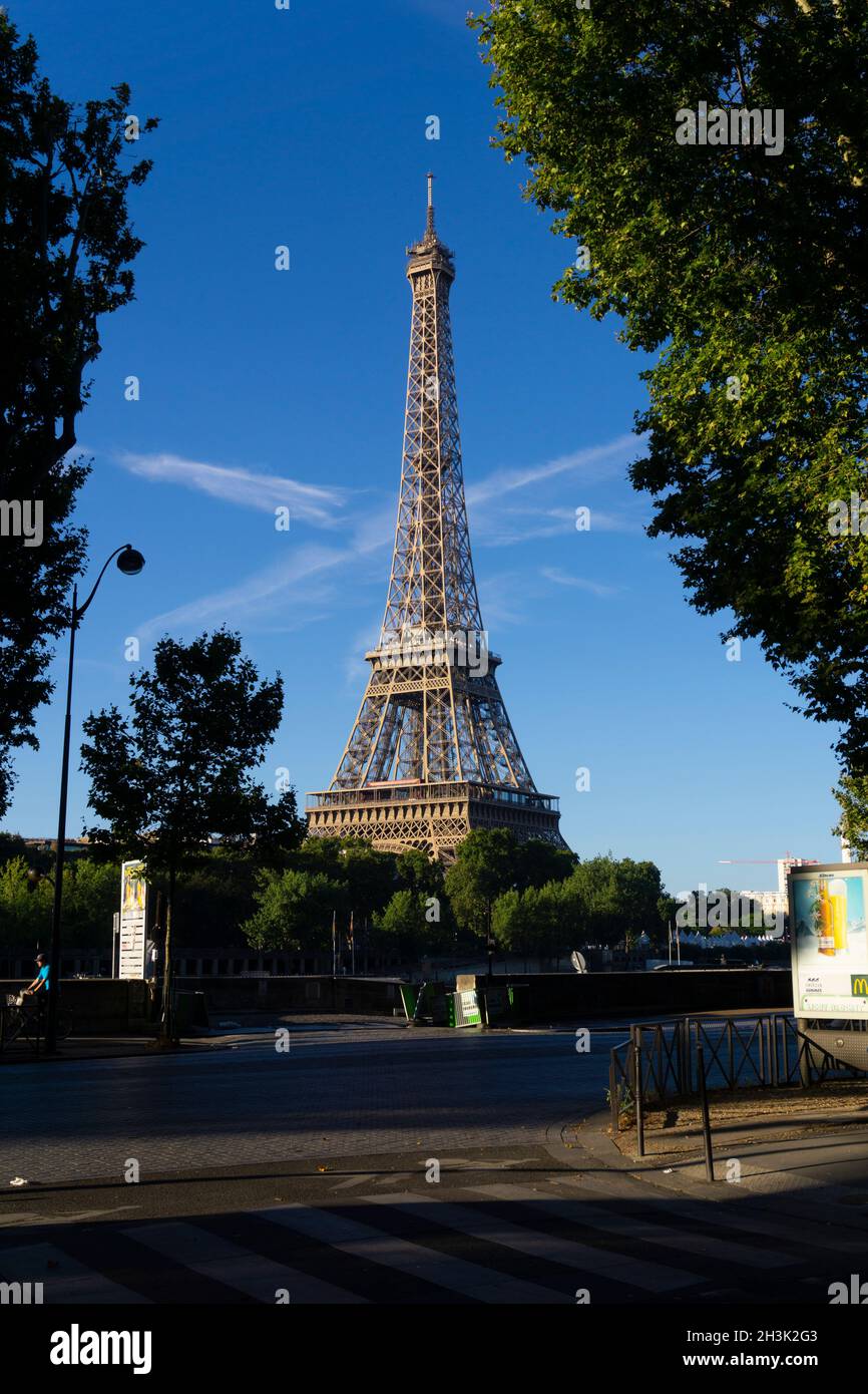 Paris, France. Eiffel Tower on a bright summer’s day Stock Photo