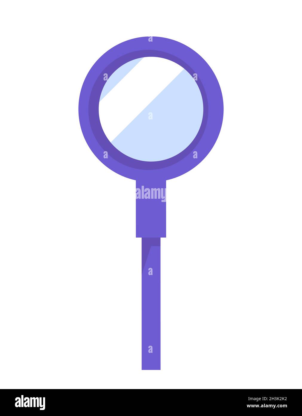 Classic magnifying glass. Object in flat style. Stock Vector