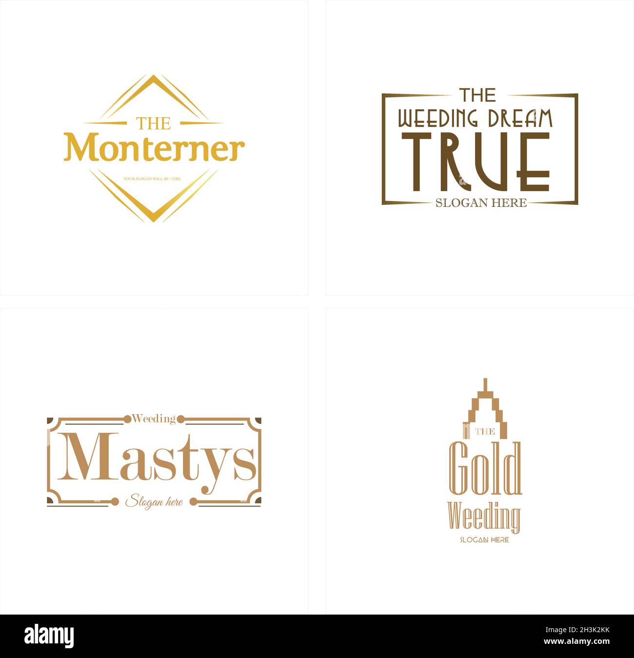 Modern town building wedding real estate logo design Stock Vector