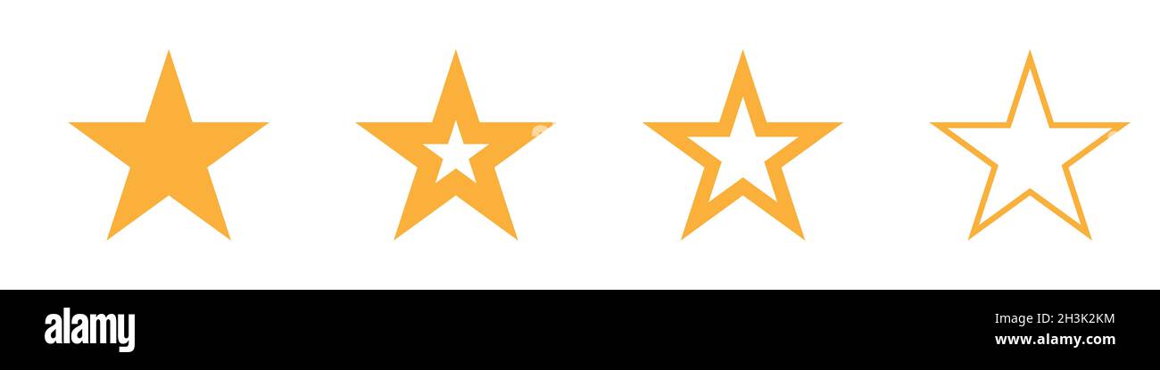 Different star icons isolated on white background Stock Vector