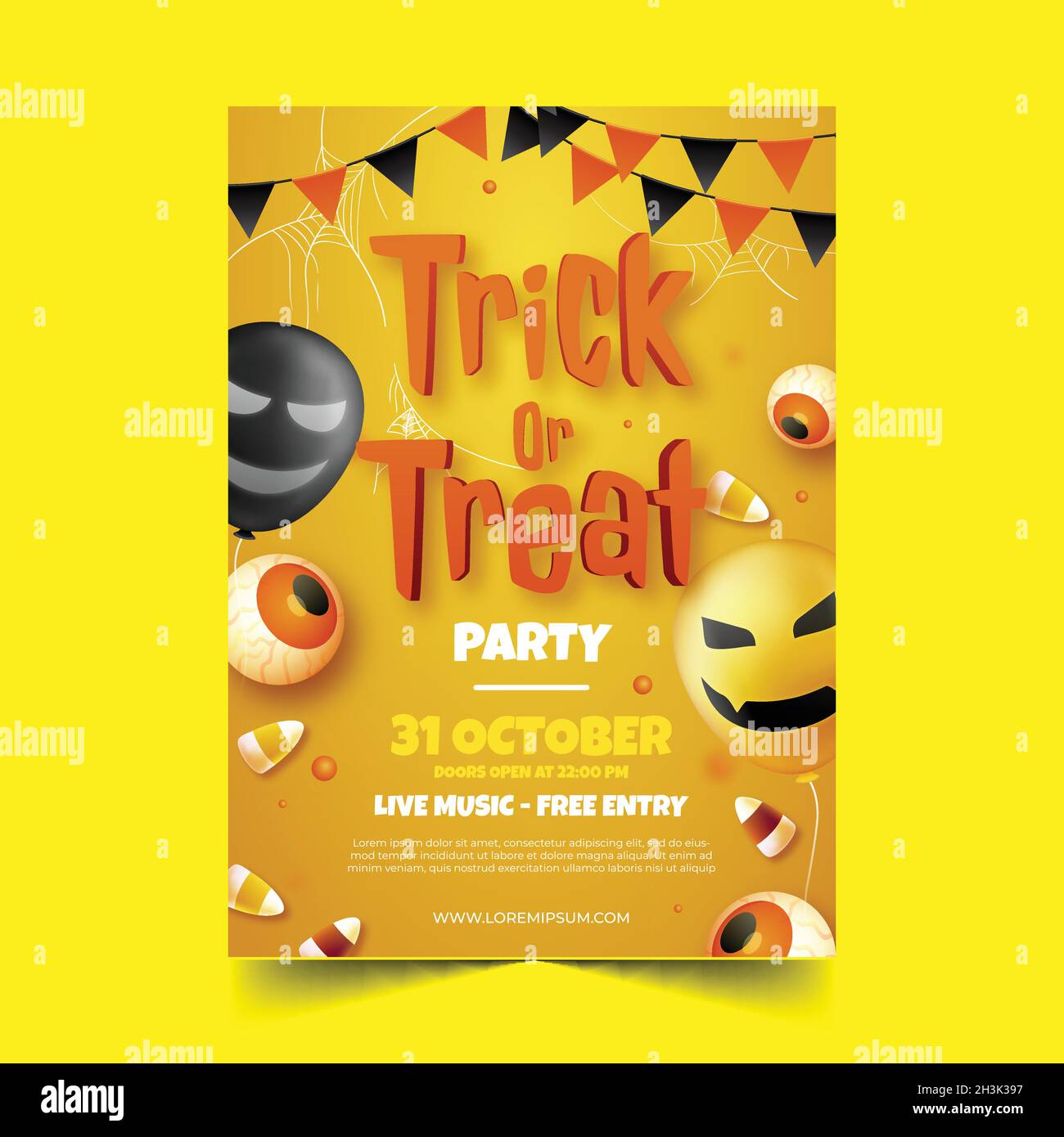 realistic halloween party vertical flyer template vector design ...