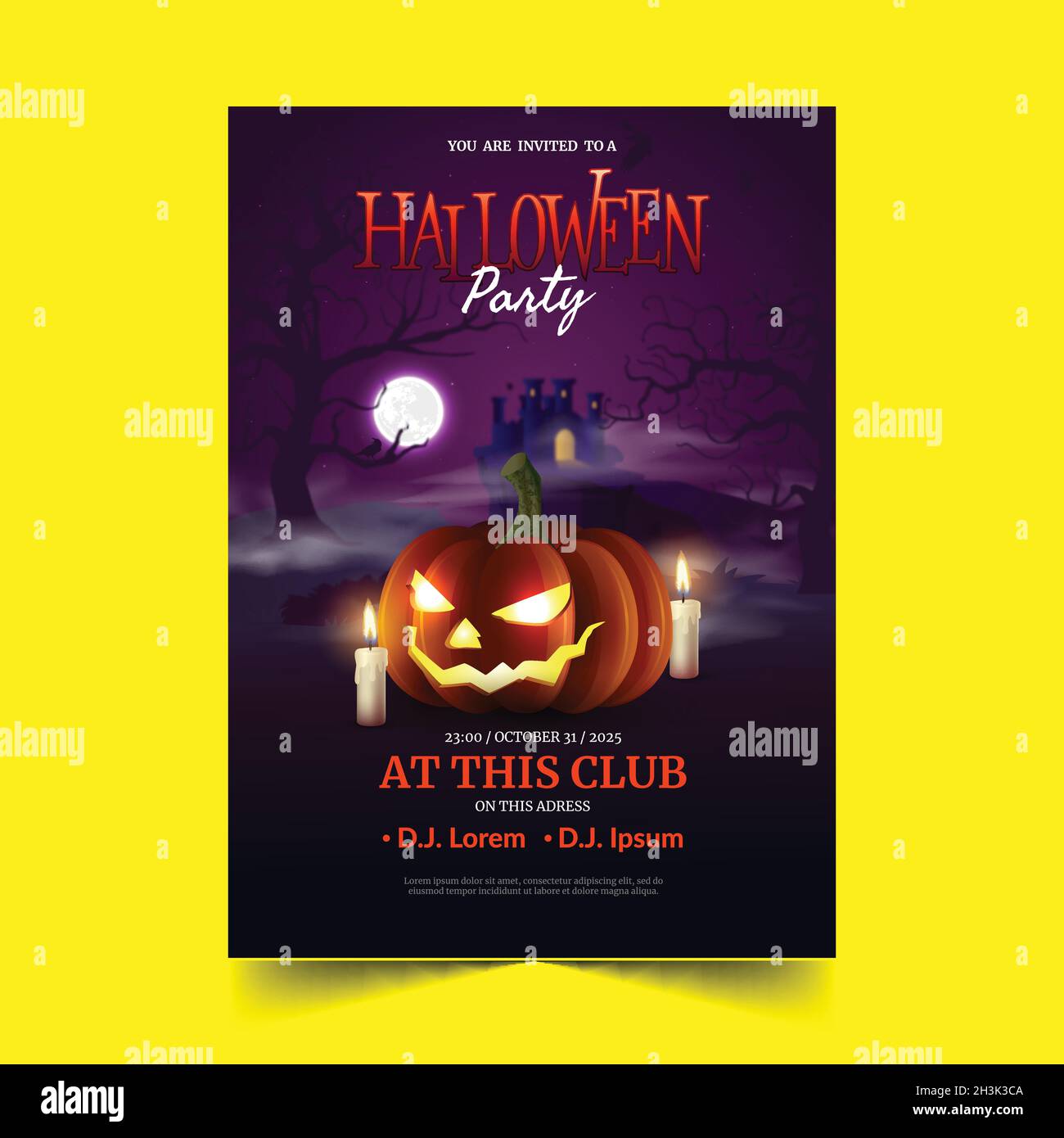 realistic halloween party vertical flyer template vector design ...