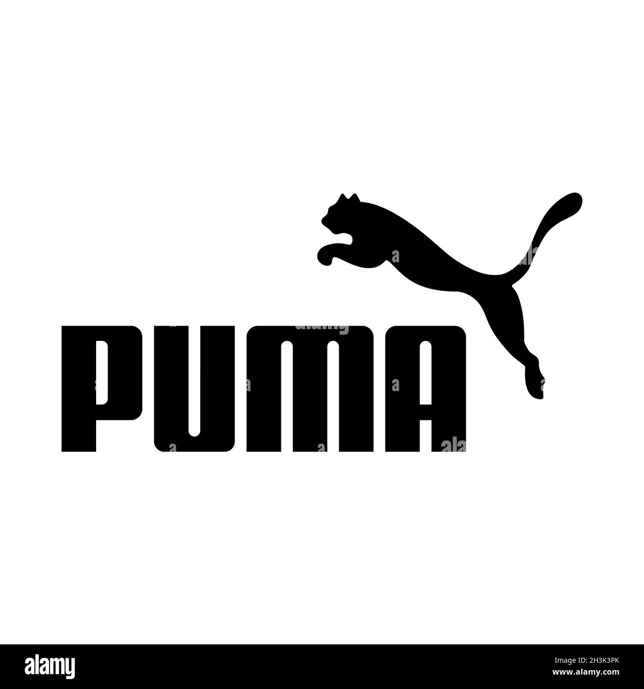 Puma sport clothing brand logo. Editorial image. VINNITSIA, UKRAINE. JUNE 23, 2021 Stock Vector