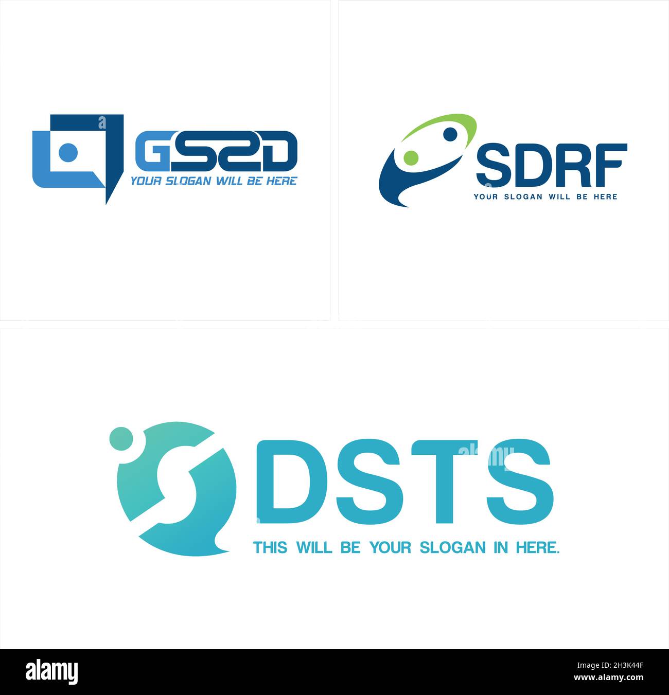 Modern communication chat application people logo design Stock Vector