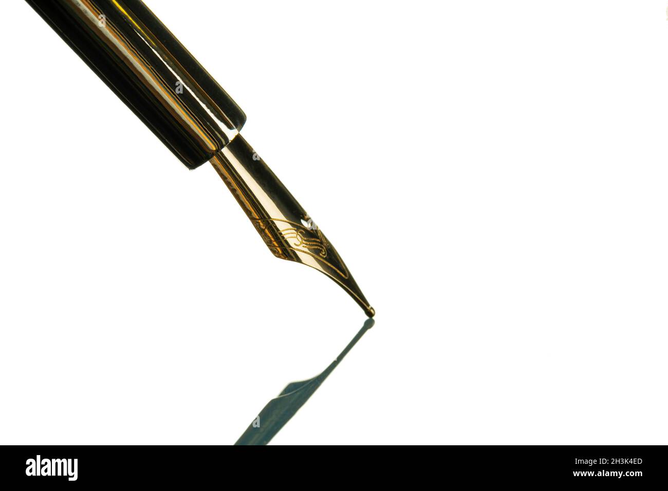Vintage fountain pen close up on white Stock Photo Alamy