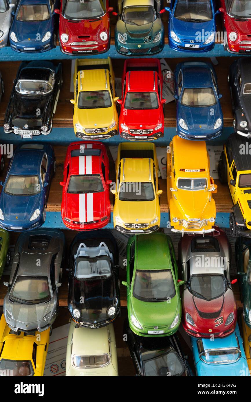 Row of Model Cars Stock Photo