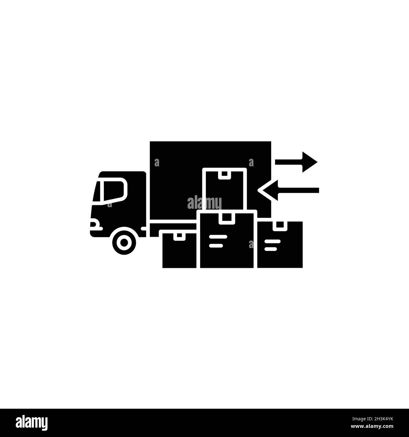 Loading unloading olor line icon. Pictogram for web page, mobile app ...