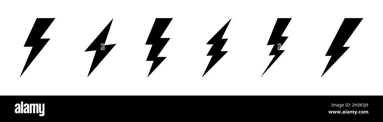 Different flash icon symbol set. Stock Vector