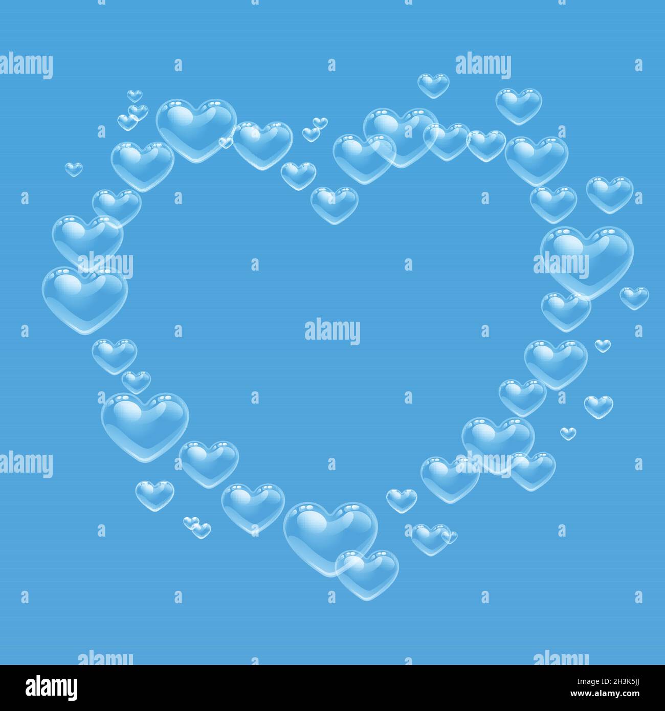 Heart shaped bubbles frame with copy space Stock Vector